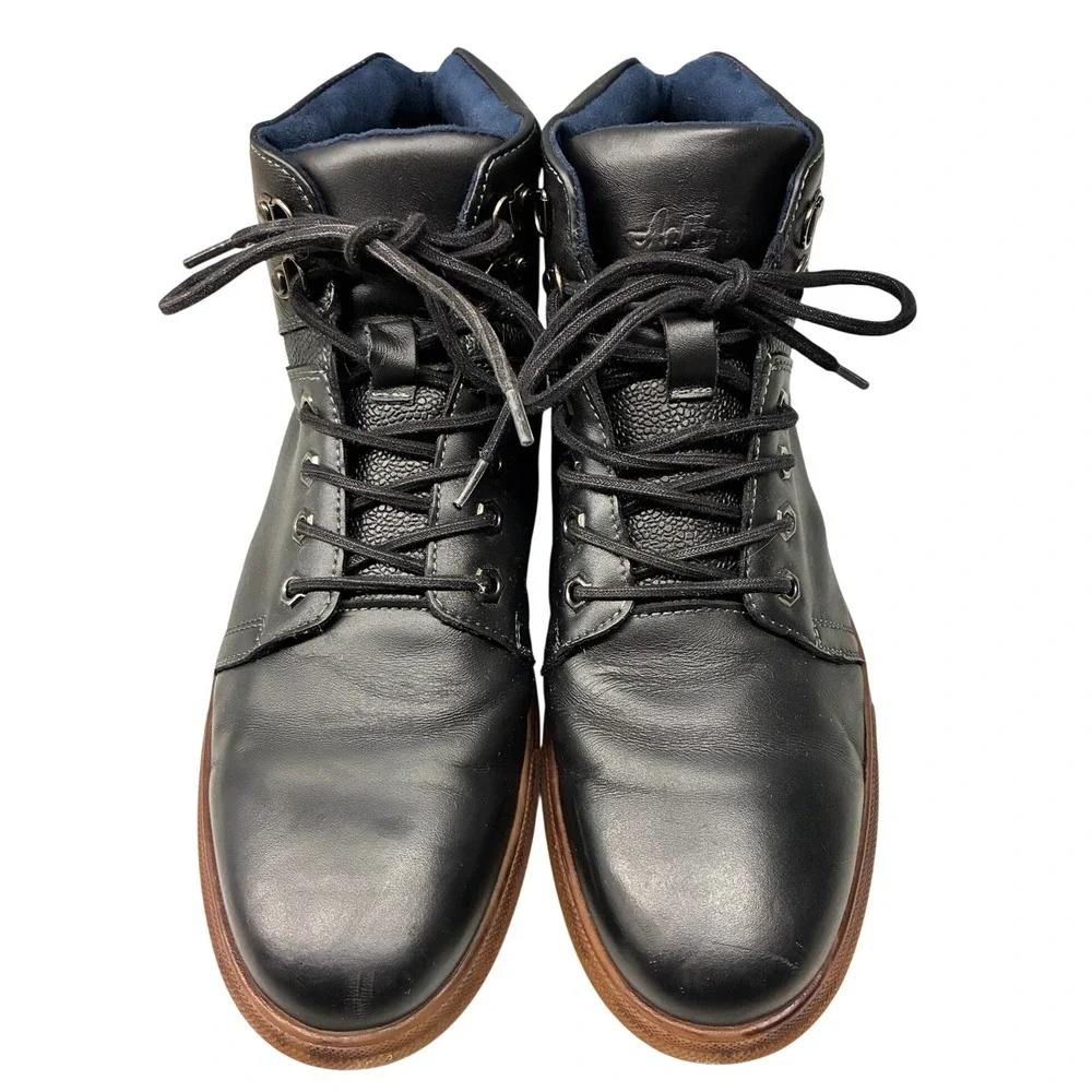 Arkbird Chukka Boots Men's 10.5 Black Leather Mid Top Lace Up Casual Work